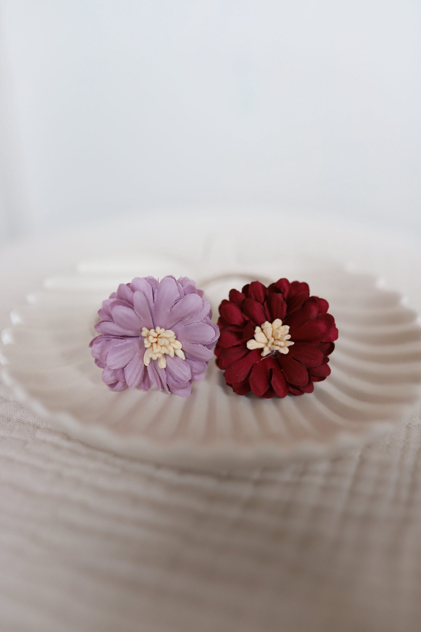 Haarelastiekje - bloem roze/lila