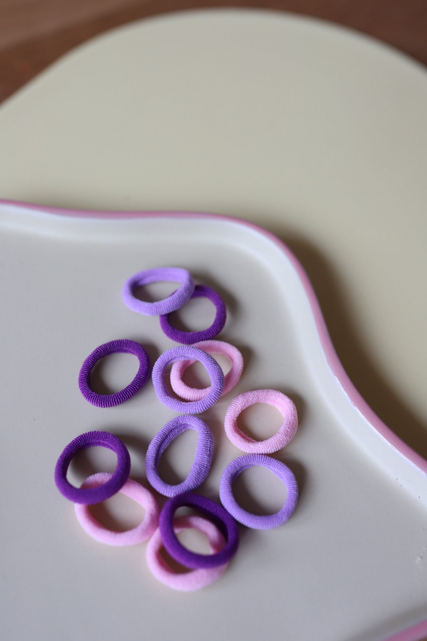 Nylon elastiekjes - paars roze mix