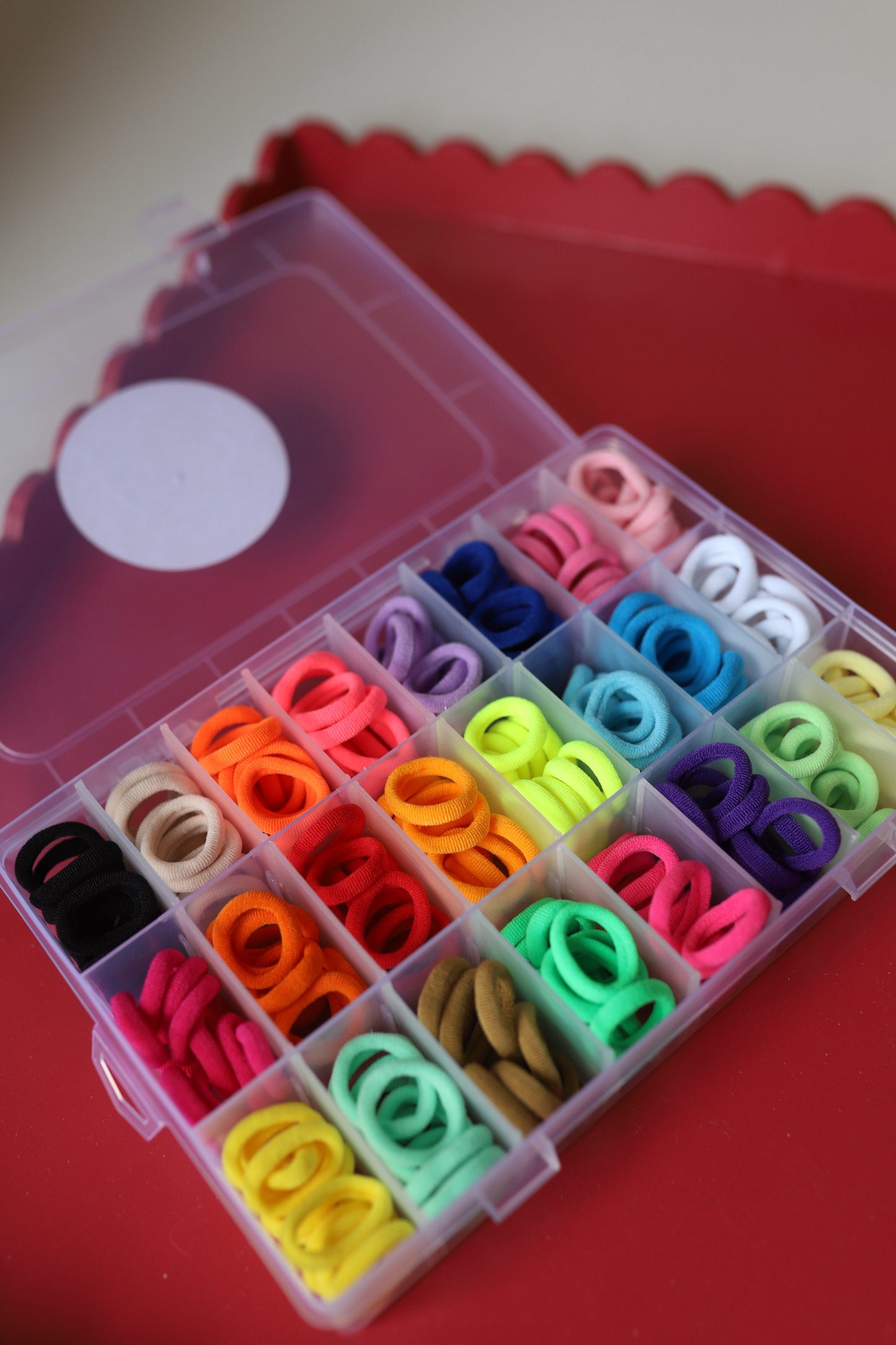 Doos nylon elastiekjes mix