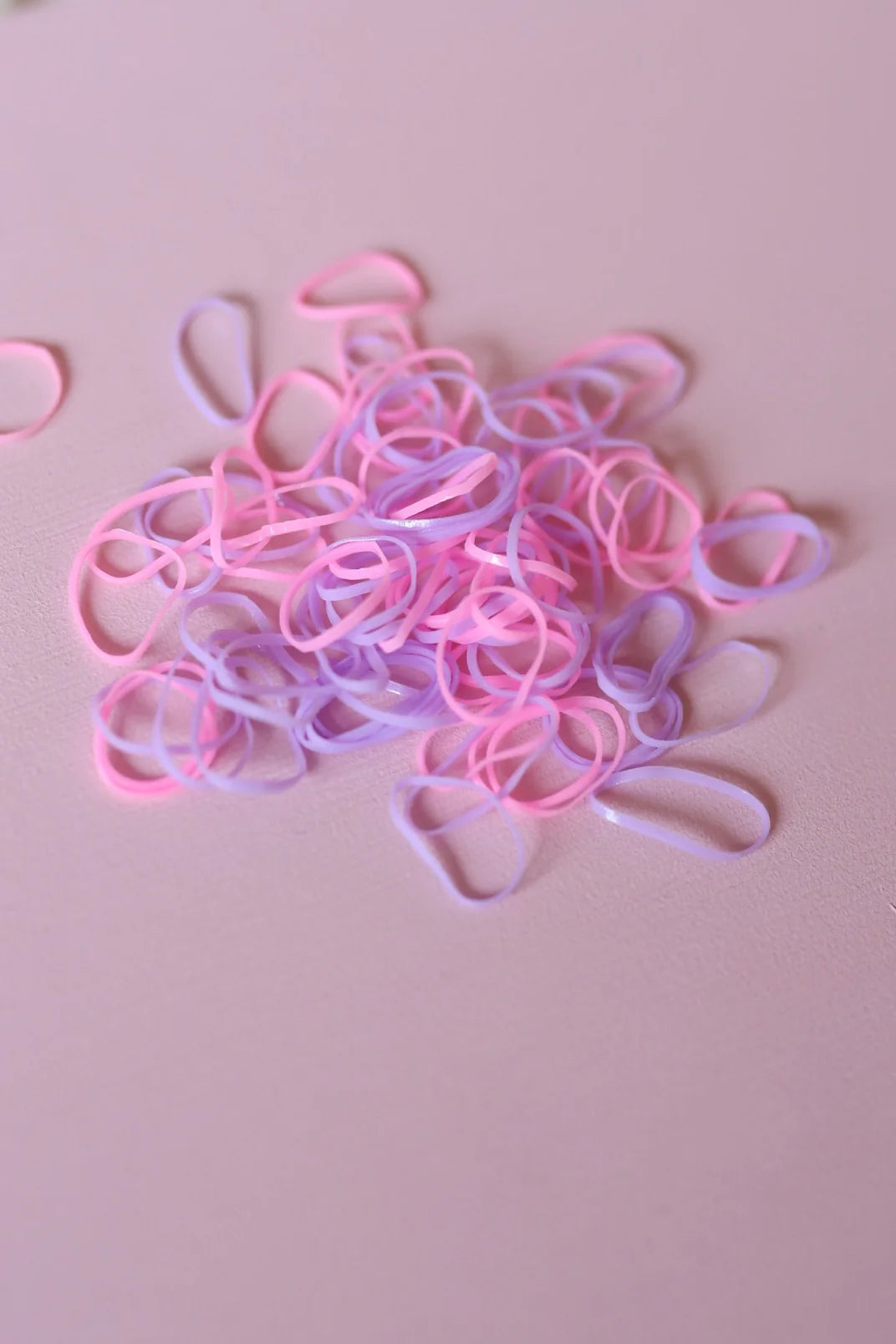 Haarelastiekjes - rubber mix lila&roze