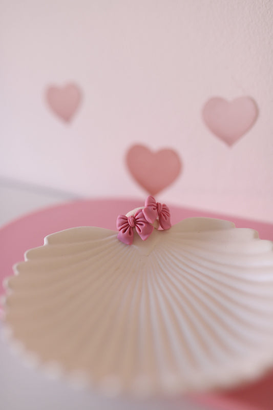 Haarelastiekjes - strikje mauve