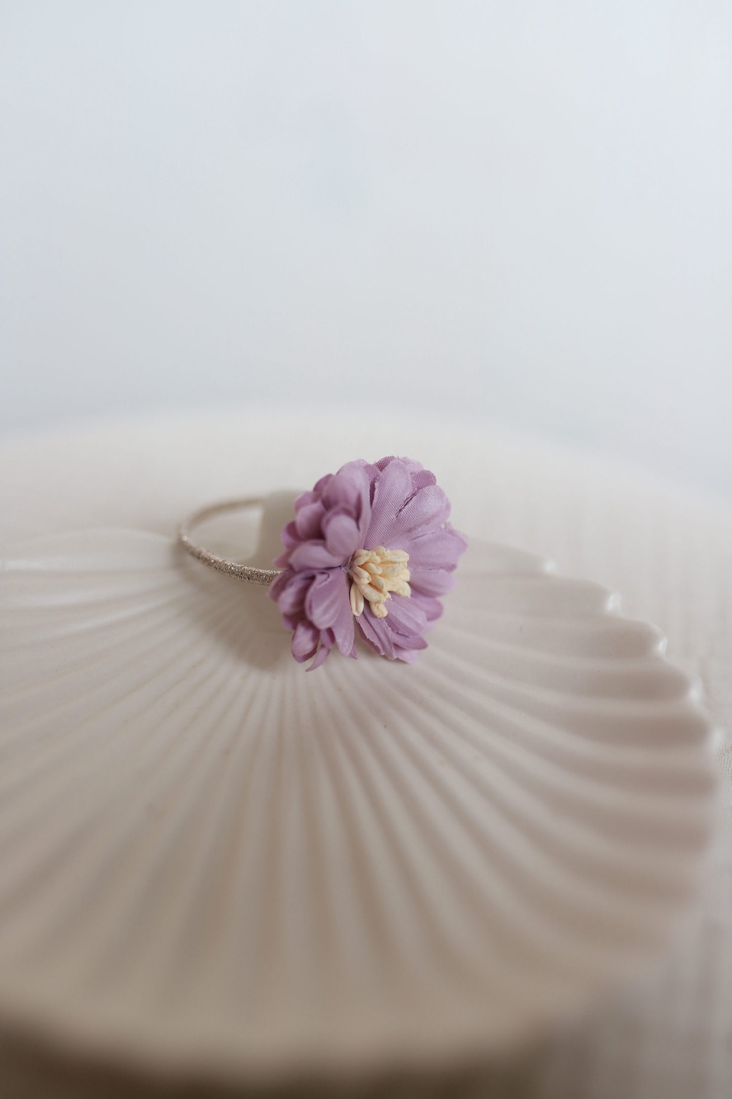 Haarelastiekje - bloem roze/lila