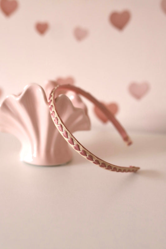 Diadeem roze hartjes