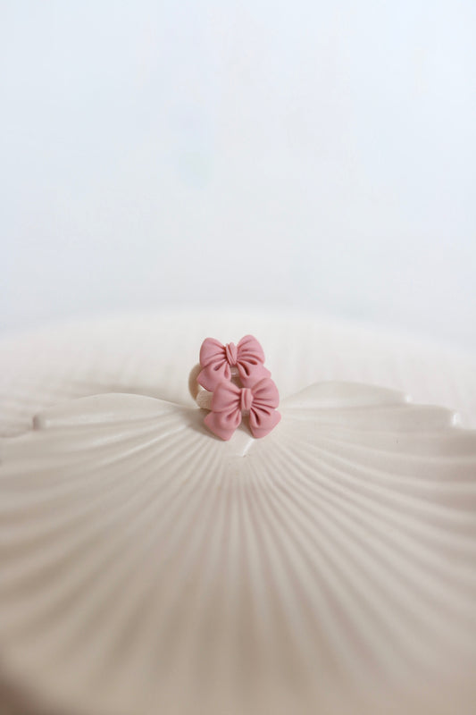 Haarelastiekjes - strikje oud roze