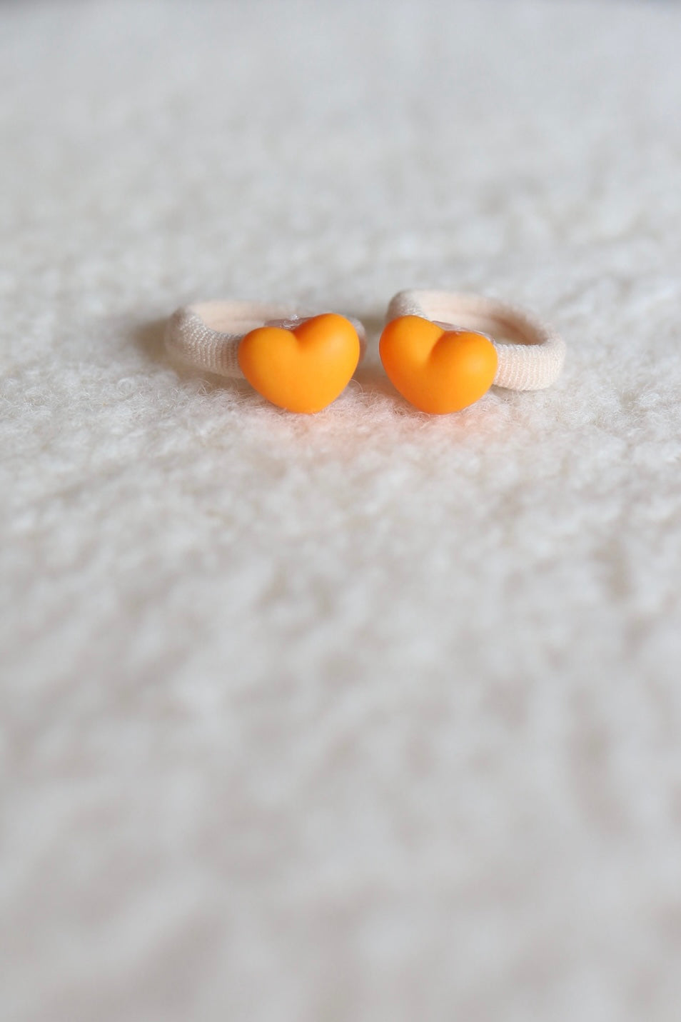 Haarelastiekjes - mini hartje oranje