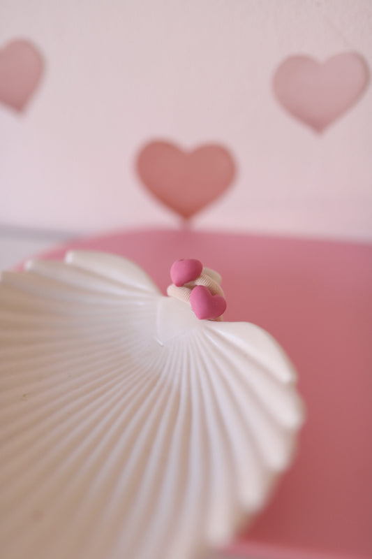 Haarelastiekjes - mini hartje oud roze