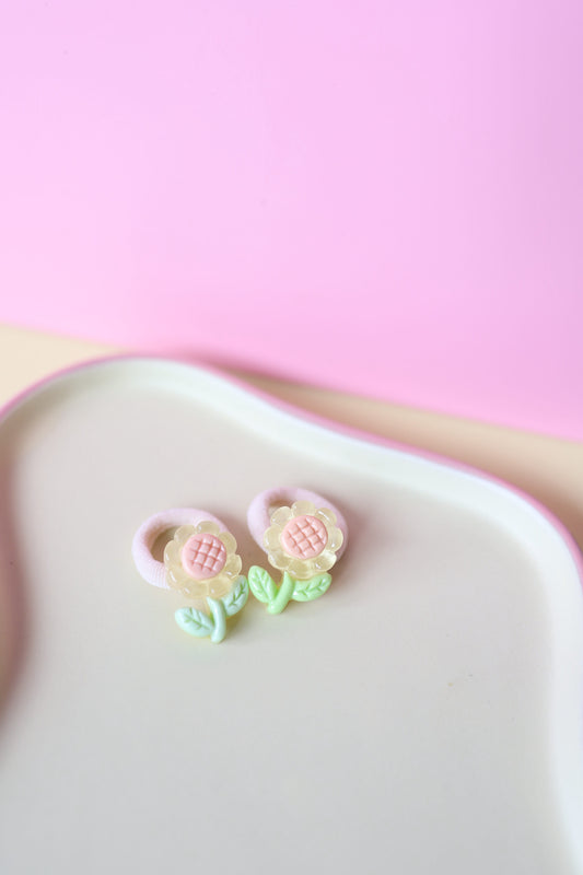 Haarelastiekjes - zonnebloem