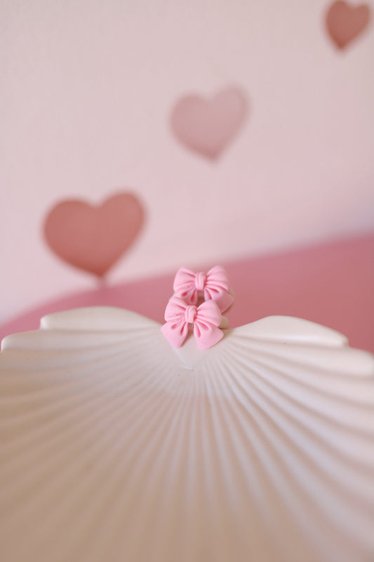 Haarelastiekjes - strikje licht roze