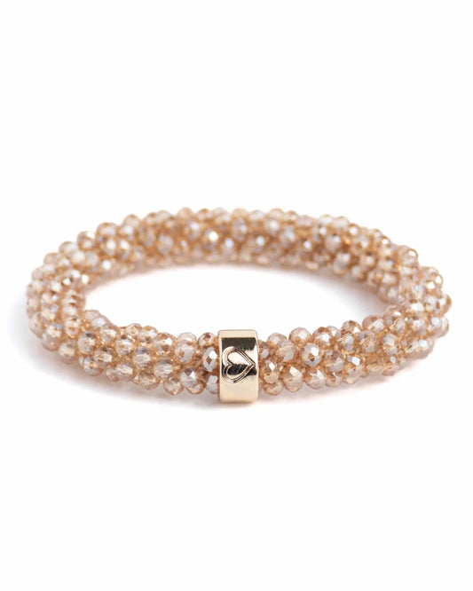 Haarelastiekjes - beadz champagne gold