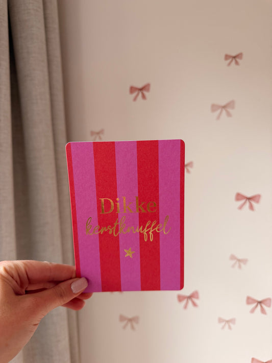 Kerst kaartje - dikke kerstknuffel