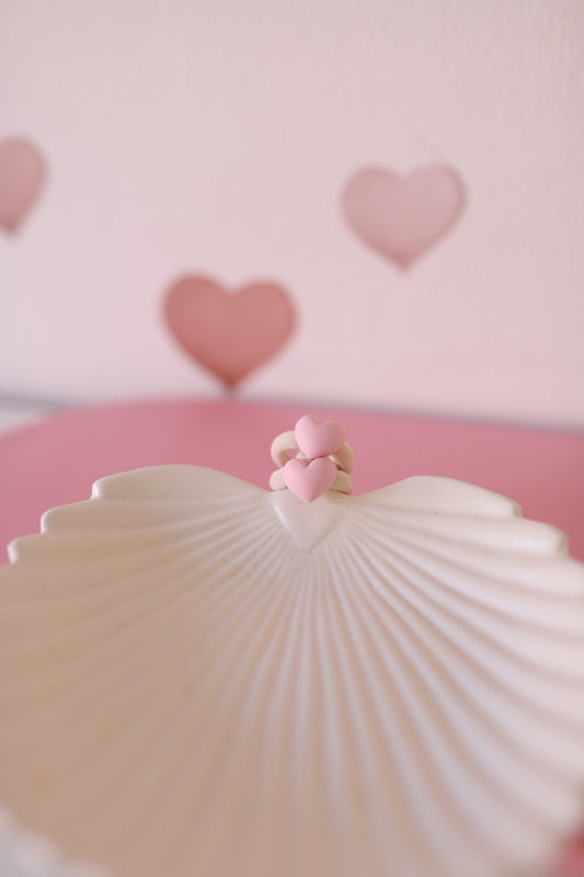 Haarelastiekjes - mini hartje licht roze