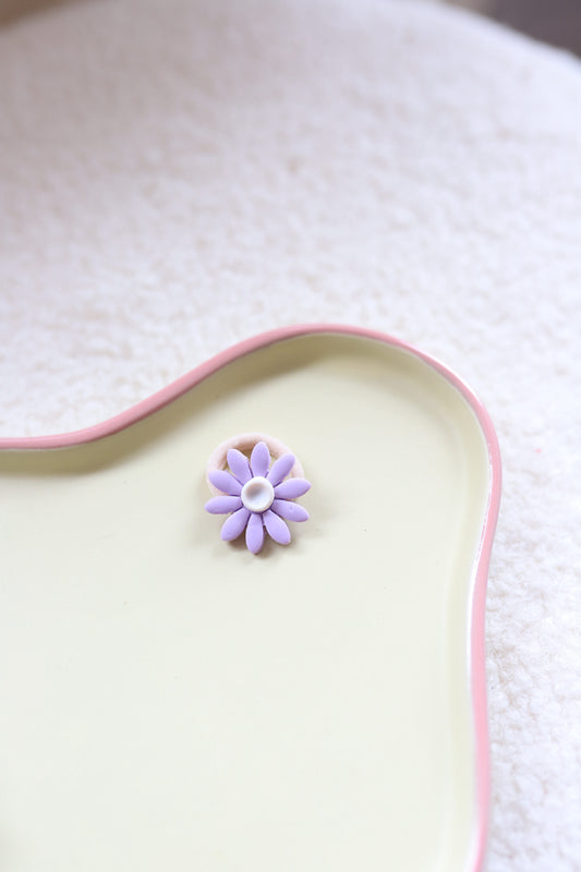 Polymeerklei elastiekje - lila flower