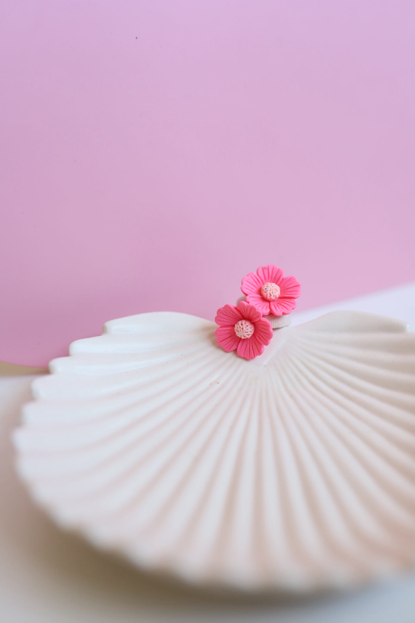 Haarelastiekjes - roze bloem