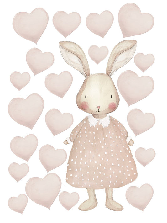 Muurstickers - konijntje meisje