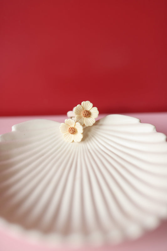 Haarelastiekjes - flowers creme